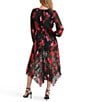 Steve Madden Ari Chiffon Floral Print V-Neck Long Sleeve Maxi Dress, Color:Pink Multi - Image 2