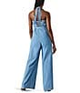 Steve Madden Artie Halter Neck Sleeveless Belted Chambray Jumpsuit, Color:Bijou Blue - Image 2