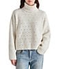 Color:Whisper White - Image 1 - Astro Sequin Turtle Neck Long Sleeve Sweater