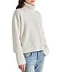 Color:Whisper White - Image 3 - Astro Sequin Turtle Neck Long Sleeve Sweater