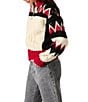 Steve Madden Averia Wool Blend Colorblock High Neck Long Sleeve Sweater Jacket, Color:Multi - Image 3