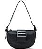 Color:Black - Image 1 - Balexis Black Hardware Rhinestone Mini Shoulder Bag