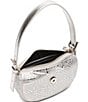 Color:Silver - Image 3 - Balexis Rhinestone Mini Metallic Shoulder Bag