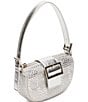 Color:Silver - Image 4 - Balexis Rhinestone Mini Metallic Shoulder Bag