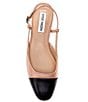 Color:Tan - Image 5 - Belinda Leather Cap Toe Sling Back Career Flats