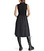 Color:Black - Image 2 - Berlin Mock Neck Half Zip Sleeveless Dress