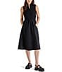 Color:Black - Image 4 - Berlin Mock Neck Half Zip Sleeveless Dress