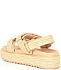 Color:Natural - Image 3 - Big Mona Raffia Buckle Detail Platform Sandals