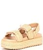 Color:Natural - Image 4 - Bigmona Raffia Buckle Detail Platform Sandals