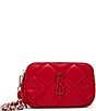 Steve Madden Solid Tonal Quilted Crossbody Bag, Color:Red - Image 1