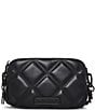 Steve Madden Solid Tonal Quilted Chain Crossbody Bag, Color:Black - Image 2