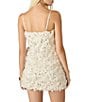 Steve Madden Blakelyn Feather Sequin Square Neck Sleeveless Coordinating Cami Tank Top, Color:Ivory - Image 2