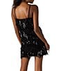 Steve Madden Blakelyn Square Neck Sleeveless Sequin Fringe Tank Top, Color:Black - Image 2