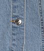 Steve Madden Blu Collared Short Sleeve Denim Trucker Jacket - Image 4