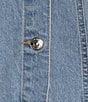 Steve Madden Blu Collared Short Sleeve Denim Trucker Jacket - Image 4