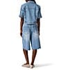 Steve Madden Blu Collared Short Sleeve Denim Trucker Jacket - Image 6