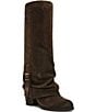 Steve Madden Bozeman Suede Cuffed Buckle Tall Boots - Image 1