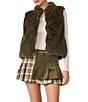 Steve Madden Brady Faux Fur Reversible Collared Sleeveless Puffer Vest - Image 1