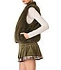 Steve Madden Brady Faux Fur Reversible Collared Sleeveless Puffer Vest - Image 3