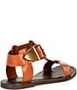 Color:Tan - Image 2 - Brazinn Leather Flat Sandals