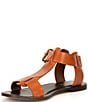 Color:Tan - Image 4 - Brazinn Leather Flat Sandals