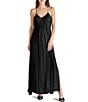 Color:Black - Image 1 - Brianna V Neck Sleeveless Maxi Dress