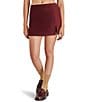 Color:Wine - Image 1 - Cameron Stretch Suiting Mini Skirt
