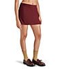 Color:Wine - Image 3 - Cameron Stretch Suiting Mini Skirt