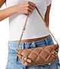 Color:Cognac - Image 6 - Candi Gold Chain Quilted Shoulder Bag