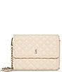 Color:Bone - Image 1 - Carina Quilted Wallet Chain Strap Crossbody Bag