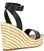 Color:Black - Image 2 - Cassie Leather Wedge Sandals