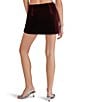Steve Madden Cindi Stretch Velvet Mini Skort, Color:Wine - Image 2