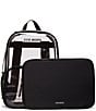 Color:Black/Clear - Image 1 - Clear Backpack with Tech Pouch