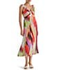 Steve Madden Cova Abstract Print Ruffle Sleeve A-Line Midi Dress, Color:Multi - Image 3