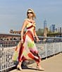 Steve Madden Cova Abstract Print Ruffle Sleeve A-Line Midi Dress, Color:Multi - Image 5