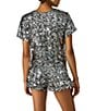 Steve Madden Cressa Coordinating Crew Neck Short Sleeve Sequin Velvet Top, Color:Silver - Image 2