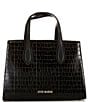 Steve Madden Crocodile Embossed Multi Charm Tote Bag, Color:Black - Image 2
