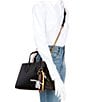 Steve Madden Crocodile Embossed Multi Charm Tote Bag, Color:Black - Image 4