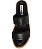 Color:Black - Image 6 - Defuse Leather Cork Wedge Platform Sandals