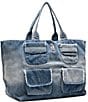 Steve Madden Anisia Denim Multi Pocket Tote Bag, Color:Denim - Image 5