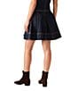 Steve Madden Denim Pleated Mini Circle Skirt, Color:Ink - Image 2