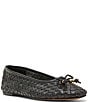 Steve Madden Divy Woven Leather Bow Detail Ballet Flats - Image 1