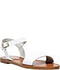 Color:White - Image 1 - Donddi Leather Banded Flat Sandals