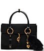 Steve Madden Dunstan Suede Hardware Bag Charm Satchel Bag - Image 1