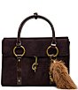 Steve Madden Dunstan Suede Hardware Bag Charm Satchel Bag - Image 6
