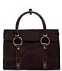Steve Madden Dunstan Suede Hardware Bag Charm Satchel Bag - Image 2