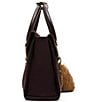 Steve Madden Dunstan Suede Hardware Bag Charm Satchel Bag - Image 4