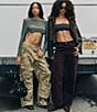 Steve Madden Duo Printed Mid Rise Utility Cargo Pants - Image 4