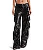 Steve Madden Duo Sequin Mid Rise Cargo Pants, Color:Black - Image 1