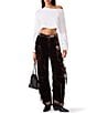 Steve Madden Duo Velvet Mid Rise Utility Cargo Pants - Image 4
